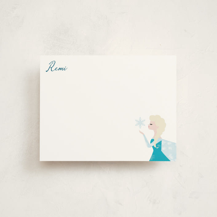"Elsa's Snowflakes" - Personalized Stationery Cards in Frost by Holly Whitcomb - Front