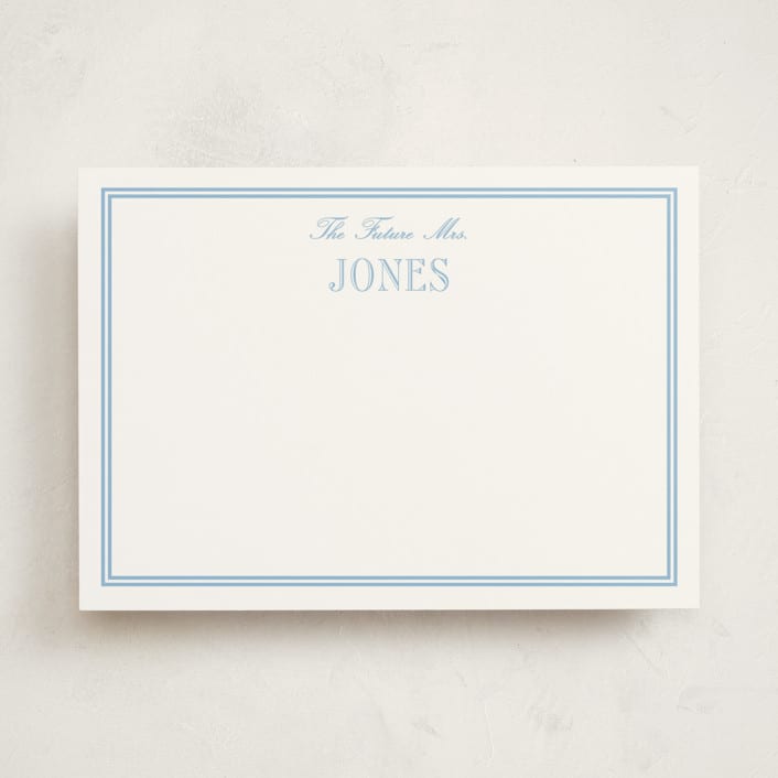 "Cheseapeake" - Personalized Stationery Cards in Sky Blue by Megan Davis - Front
