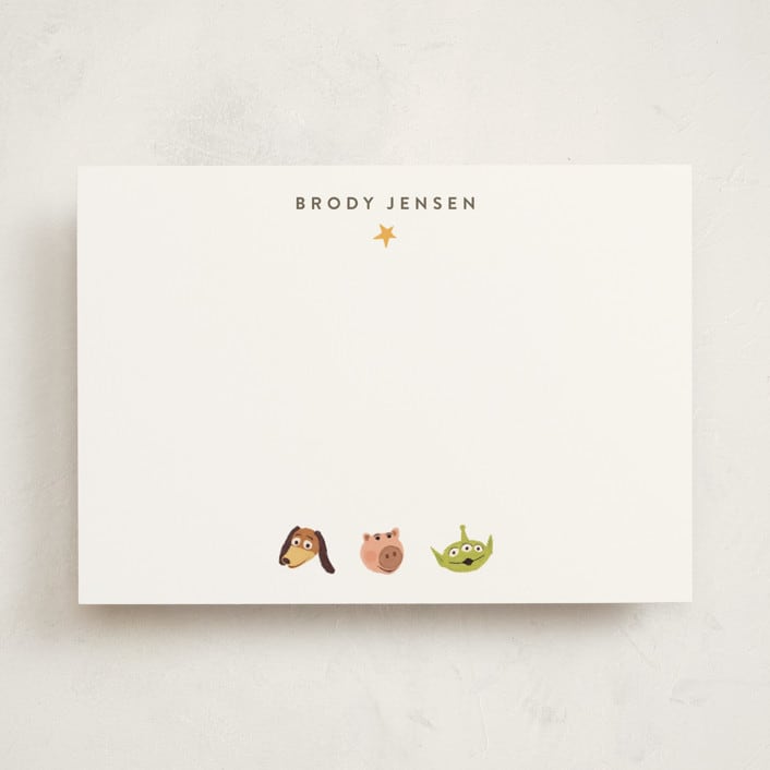 "Pixar's Toy Story Toys" - Personalized Stationery Cards in Cloud by Dani Lugato - Front