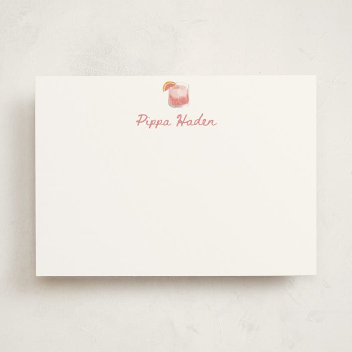 "Paloma (add-on)" - Personalized Stationery Cards in Grapefruit by Baumbirdy - Front