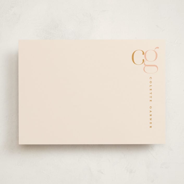 "Mod Monogram" - Personalized Stationery Cards in Marmelade by Susan Zinader - Front
