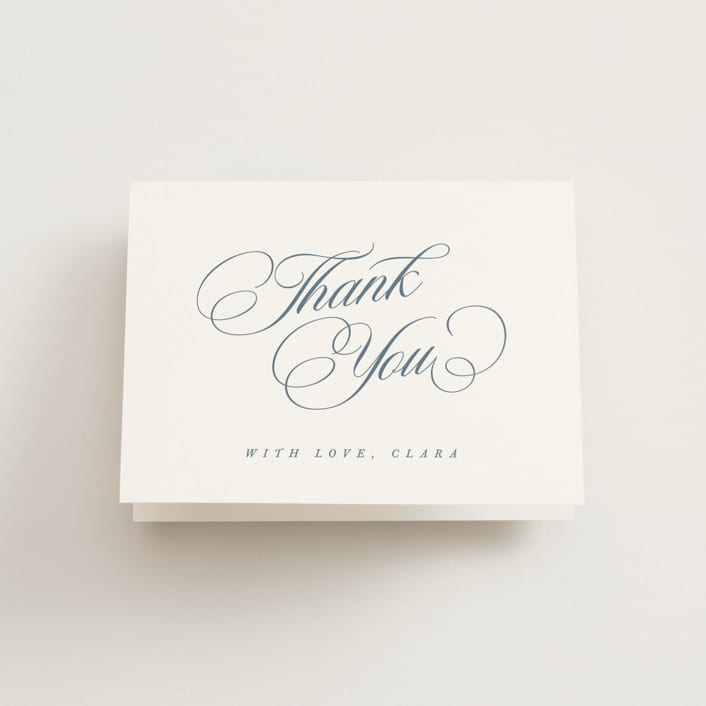 "Clara" - Bridal Shower Thank You Cards in Coastal by Kelly Schmidt - Front