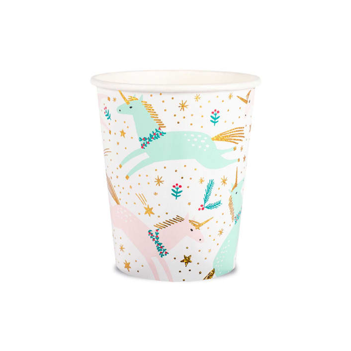 "Magical Christmas 9 oz Cups - Set of 8" - Party Cups in multicolor by Jollity and Co