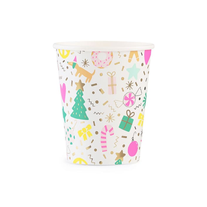 "Merry + Bright 9 oz Cups. - Set of 8" - Party Cups in multicolor by Jollity and Co