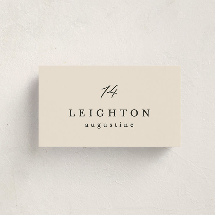 "Scripted Names" - Party Place Cards in Ecru by Hooray Creative - Front with Free Guest Printing