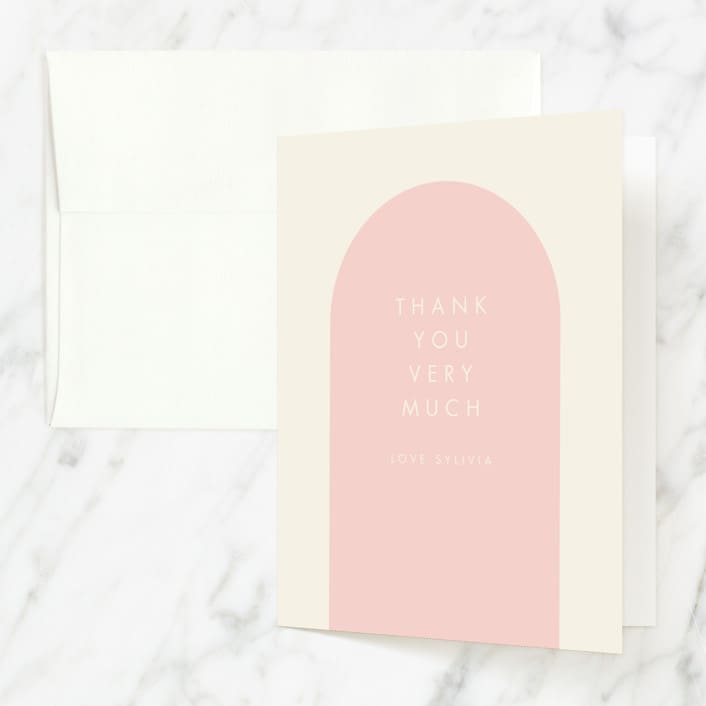 "party streamers" - Quinceañera Thank You Cards in Peony by Baumbirdy - Front
