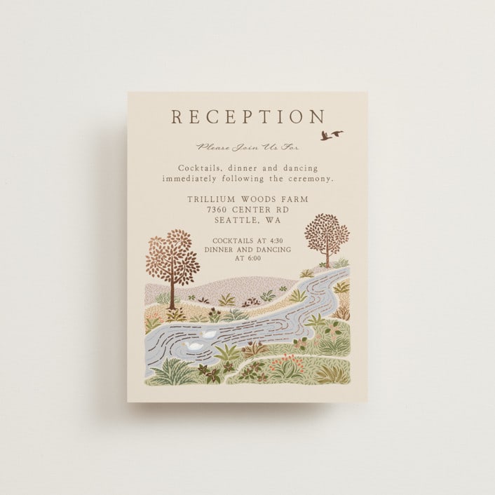"Countryside" - Reception Cards in Autumnal by Paper Sun Studio - Front