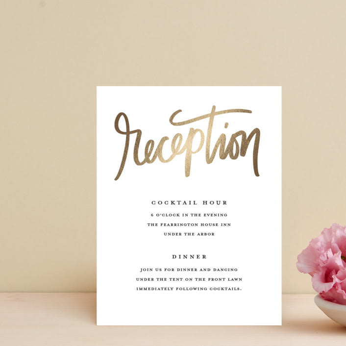 "Lovely Script" - Reception Cards in Cotton by Stacey Meacham - Front