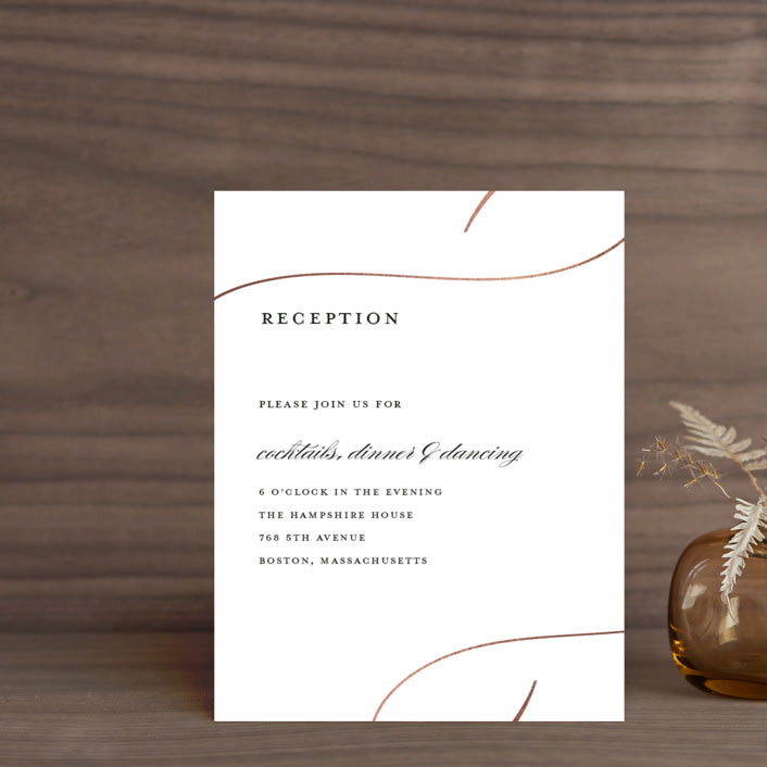"So in Love" - Reception Cards in Rose by Stacey Meacham - Front