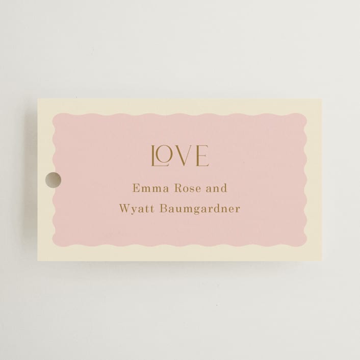 "Tailored Frame" - Rehearsal Dinner Favor Tags in Peony by Baumbirdy - Front