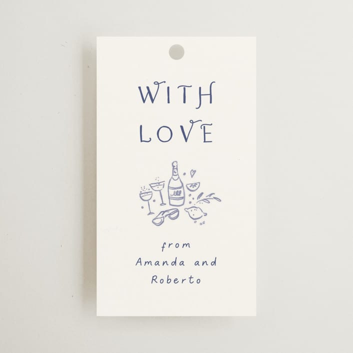 "Bridal Border" - Rehearsal Dinner Favor Tags in Azure by frau brandt - Front