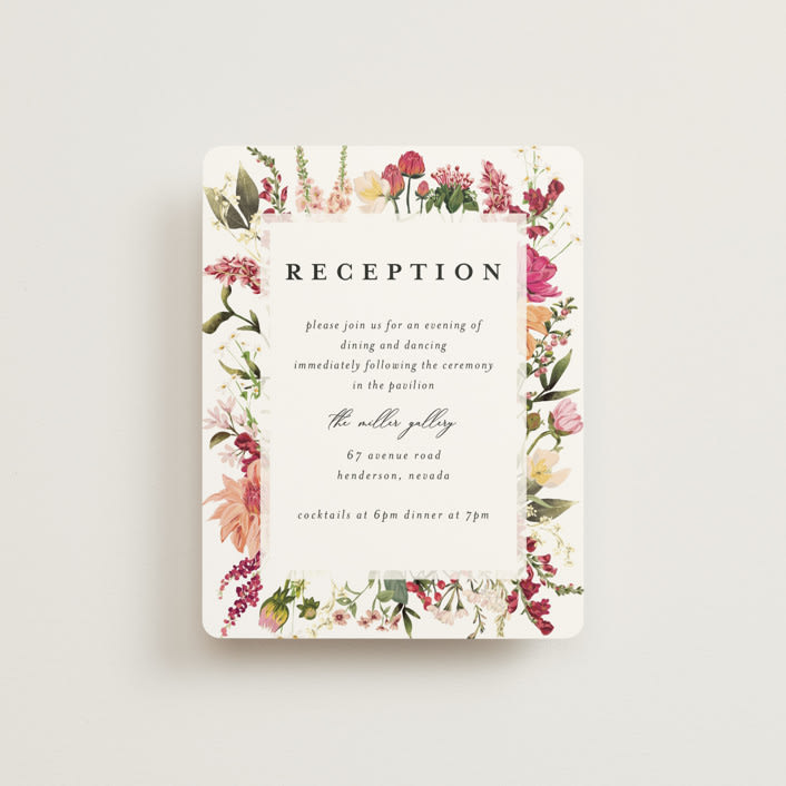 "Lush" - Reception Cards in Magenta by Susan Moyal - Front