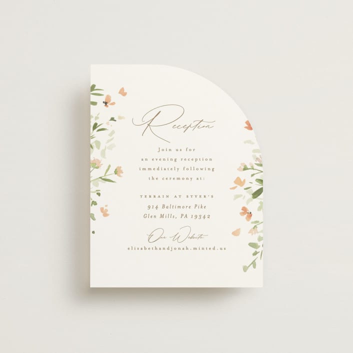 "Brynn" - Reception Cards in Toffee by Everett Paper Goods - Front