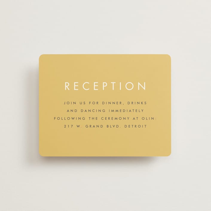 "Colorfield" - Reception Cards in Buttercup by Snow and Ivy - Front