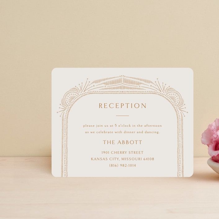 "Timeless" - Reception Cards in Terracotta by Jen Owens - Front