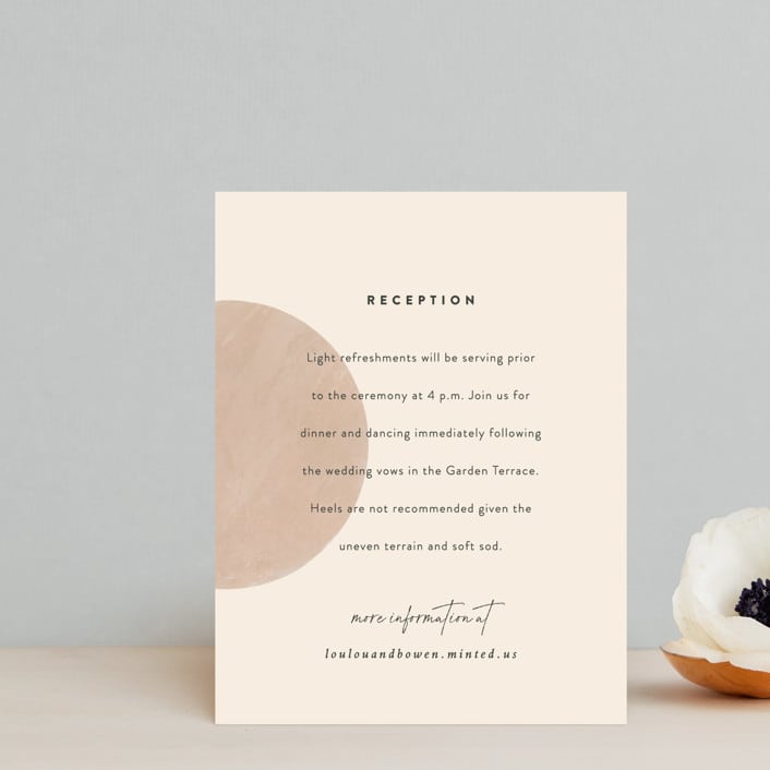 "Eclipse" - Reception Cards in Blush by Sara Hicks Malone - Front