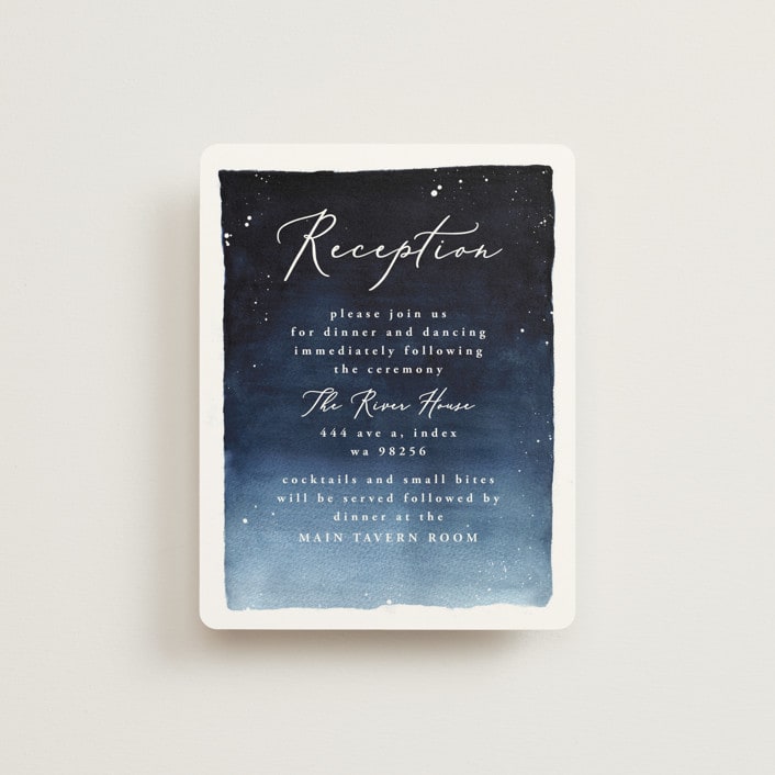 "Let it Snow" - Reception Cards in Celestial by Anastasia Makarova - Front
