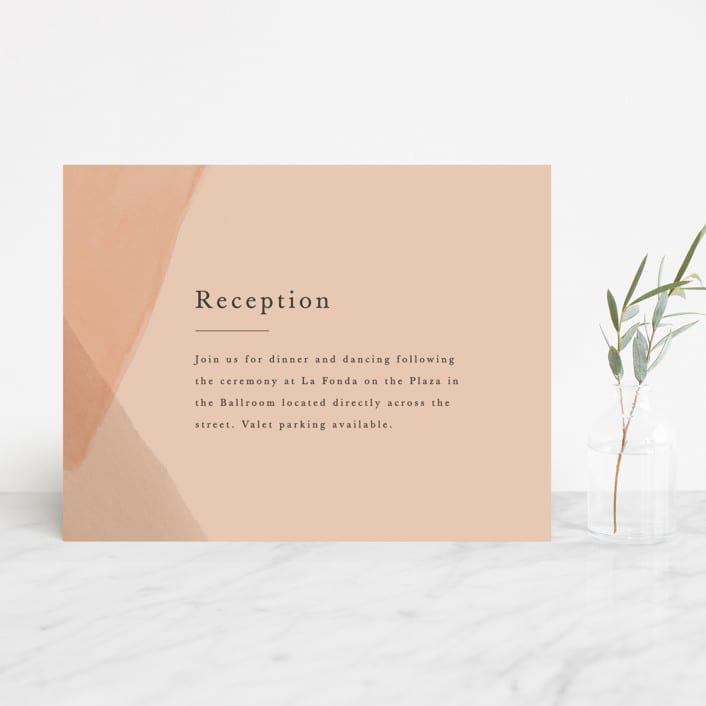 "Desert Wash" - Reception Cards in Peach by Amy Kross - Front