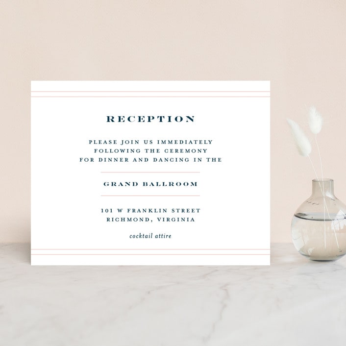 "Structured Charm" - Reception Cards in Midnight by Kimberly FitzSimons - Front