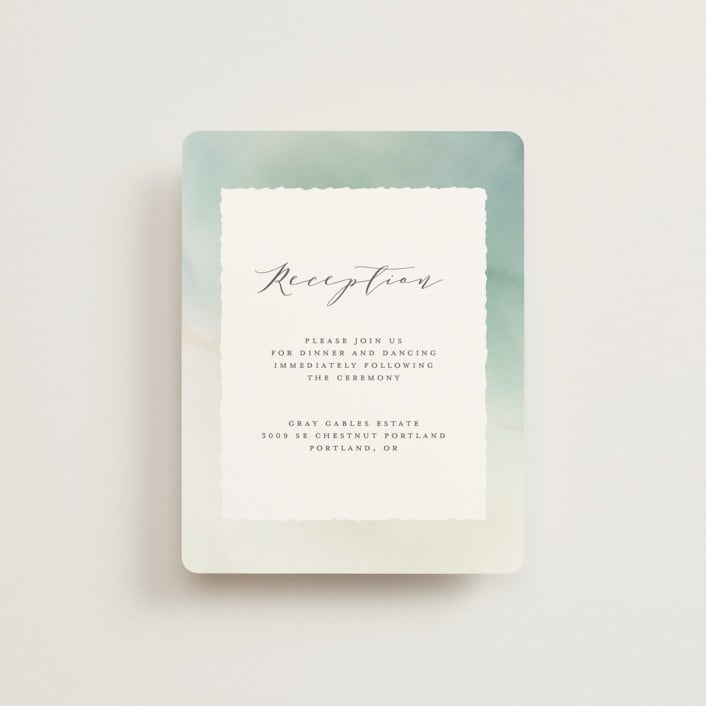 "The Field Of Love" - Reception Cards in Evergreen by Petra Kern - Front