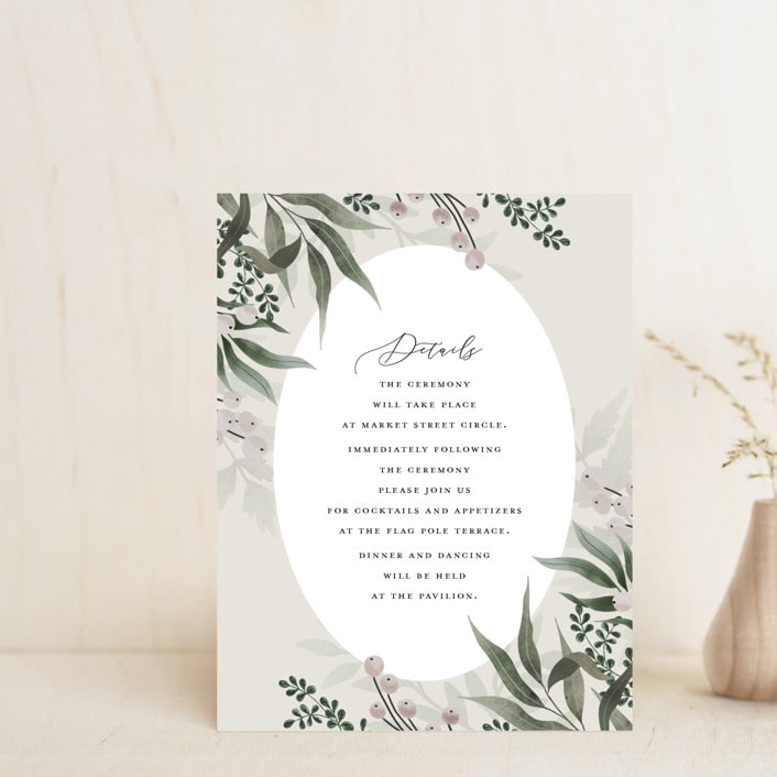 "Wedding Whisper" - Reception Cards in Lilac by Chris Griffith - Front