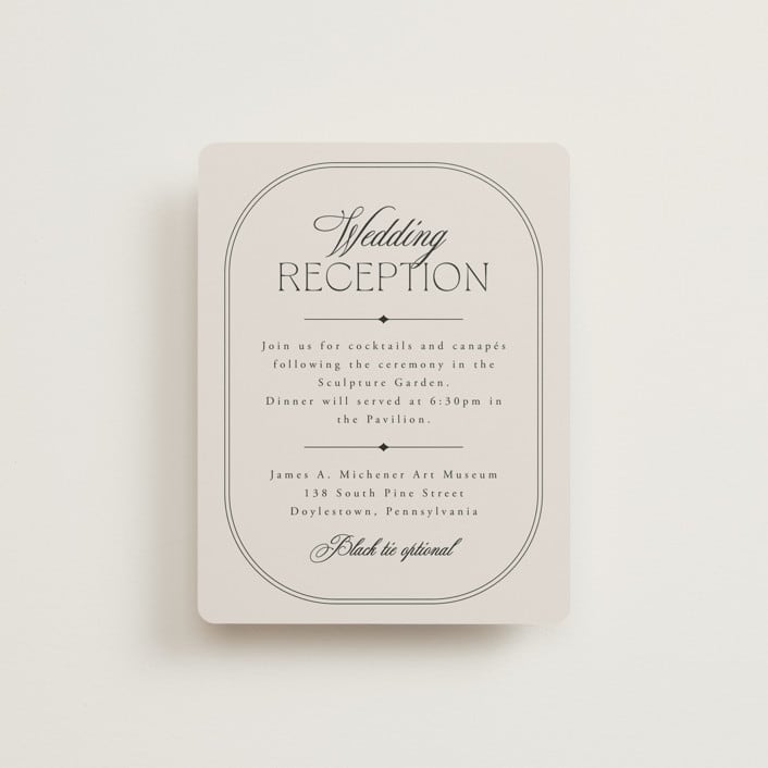 "Capsule" - Reception Cards in Stone by Everett Paper Goods - Front