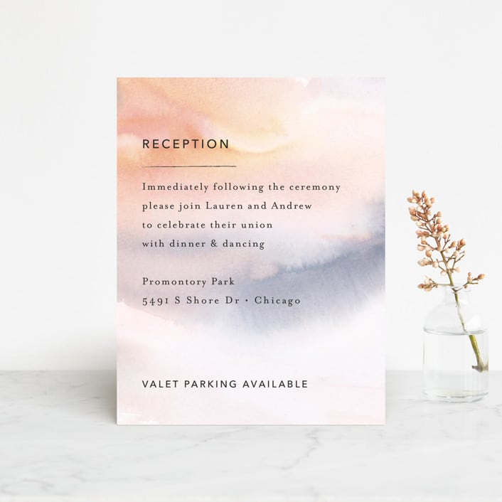 "Soaring" - Reception Cards in Sunset by Lindsay Megahed - Front