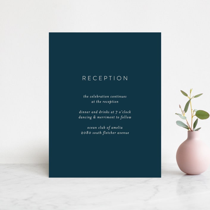 "Feathers" - Reception Cards in Stone by Morgan Kendall - Front