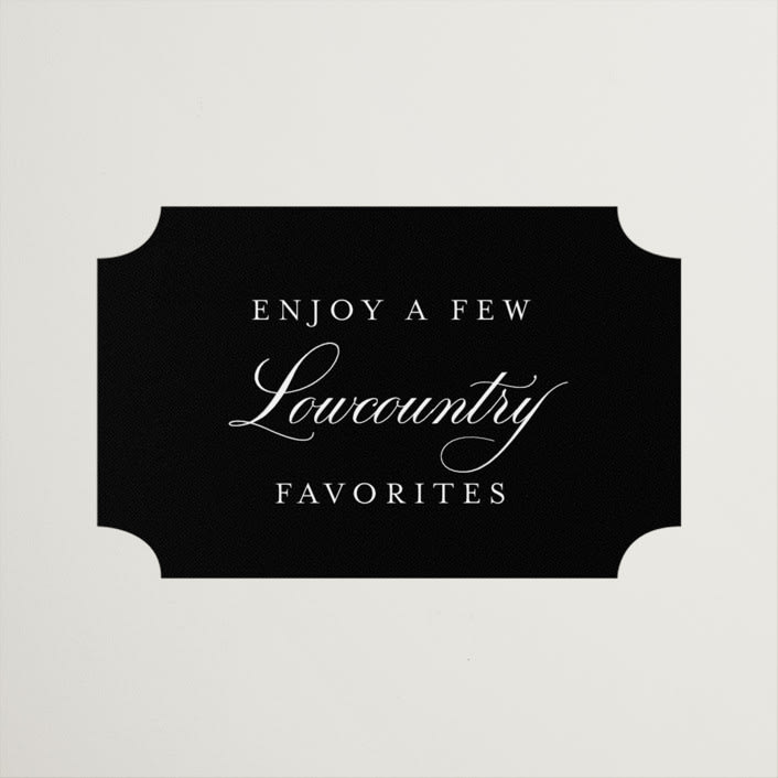 "Charleston" - Rehearsal Dinner Favor Stickers in Tuxedo by Megan Davis - Front