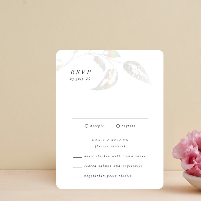 "Halcyon" - Gloss-Press® RSVP Cards in Snow by Leah Bisch - Front