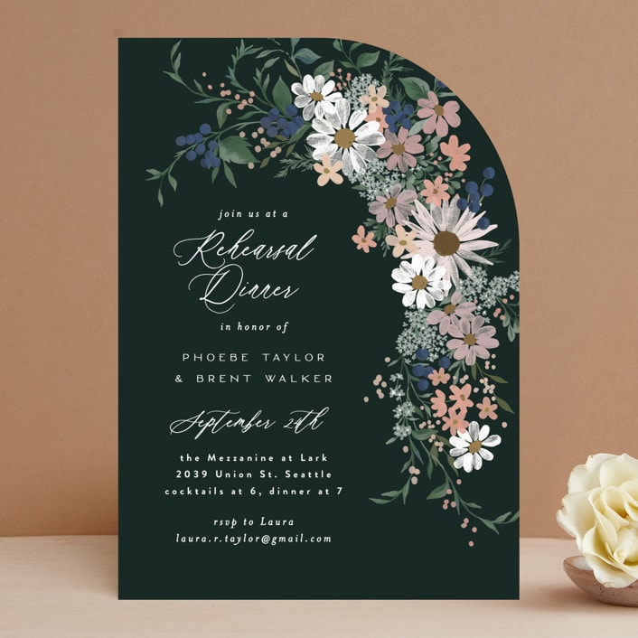 "Floral Bouquet" - Rehearsal Dinner Invitations in Garden by Alethea and Ruth - Front