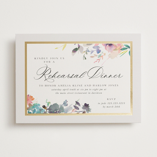 "blooming evening" - Rehearsal Dinner Invitations in Cornflower by Lori Wemple - Front