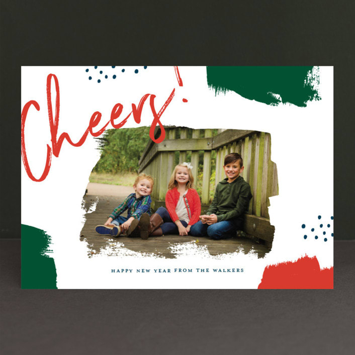 "Brushes" - Retired Holiday Cards in Berry by Oscar and Emma - Karly Depew - Front