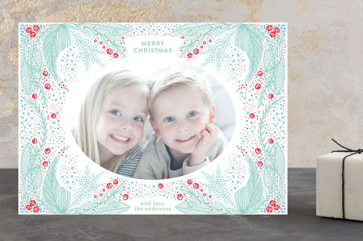 "Etched" - Retired Holiday Cards in Minty by Phrosné Barwood - Front