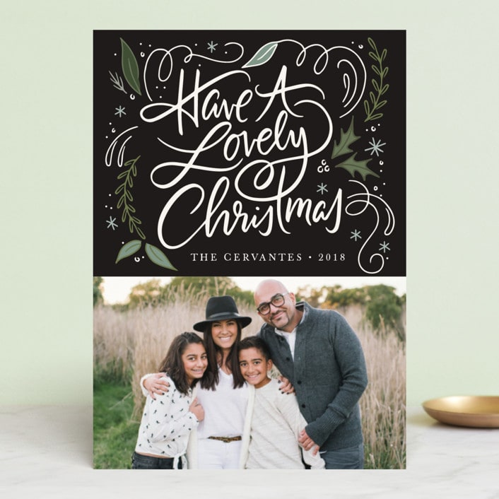 "A Lovely Christmas" - Retired Holiday Cards in Midnight by Jamie Schultz Designs - Front