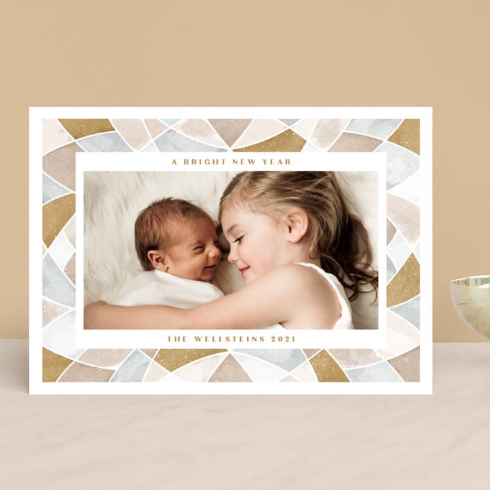 "Stained Glass Frame" - Retired Holiday Cards in Glass by Erin German - Front