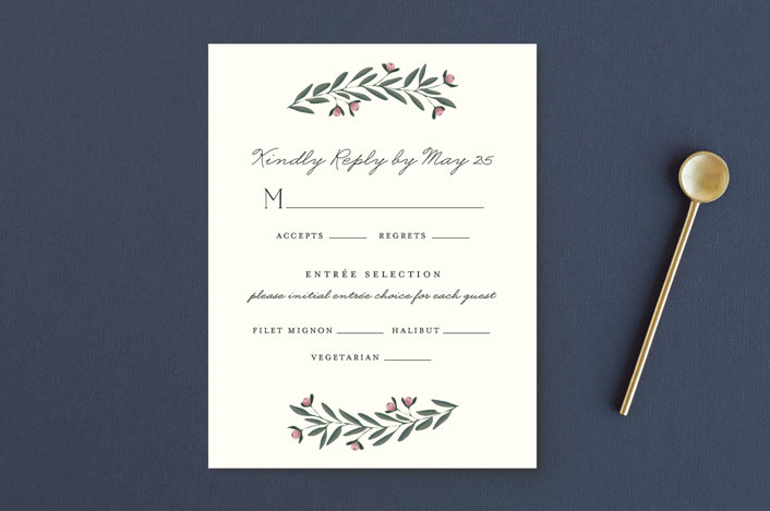 "Wreath of Laurels" - RSVP Postcards in Ivory by Chris Griffith - Front
