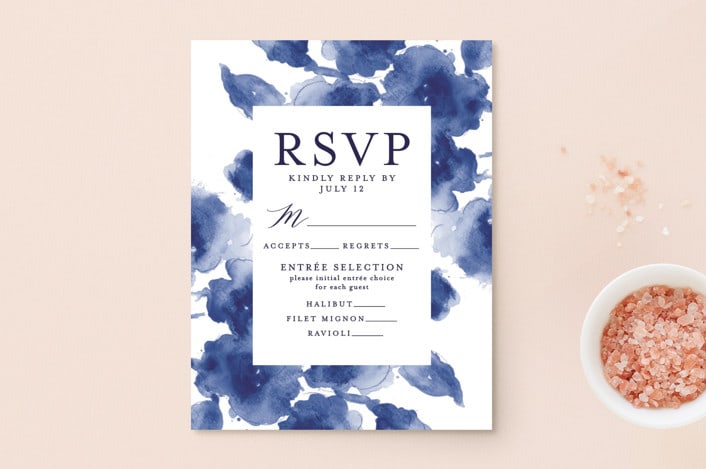 "Cornflower Wedding" - RSVP Postcards in Periwinkle by Chris Griffith - Front