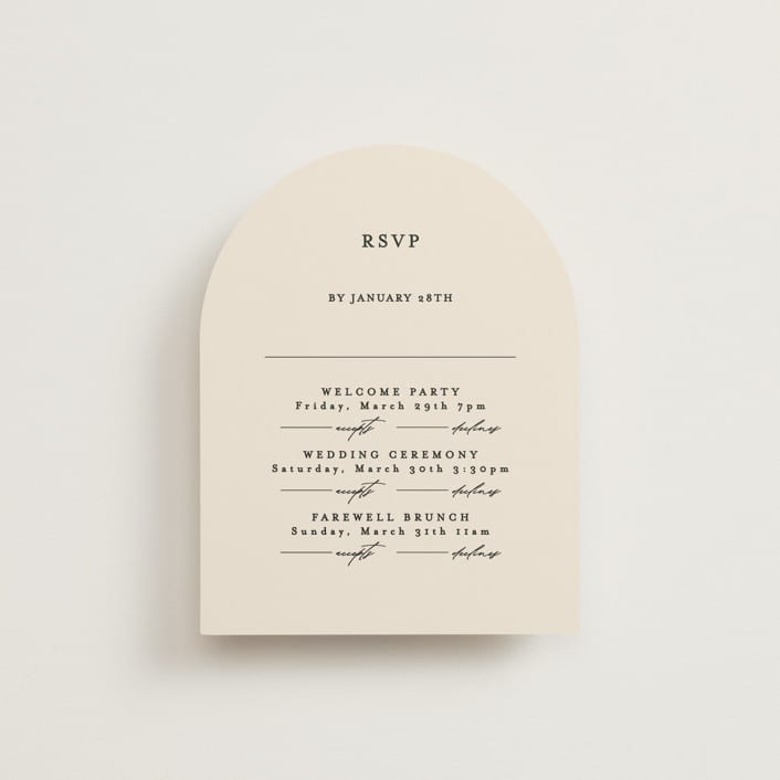 "Infinite" - Multi-Event RSVP Cards in Ivory by Angela Thompson - Front
