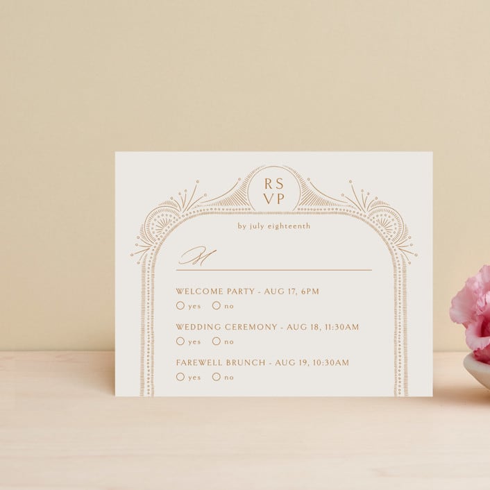 "Timeless" - Multi-Event RSVP Cards in Terracotta by Jen Owens - Front