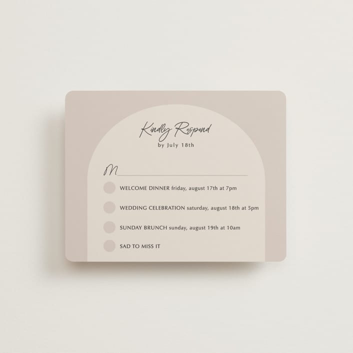 "the arch" - Multi-Event RSVP Cards in Stone by Elly - Front