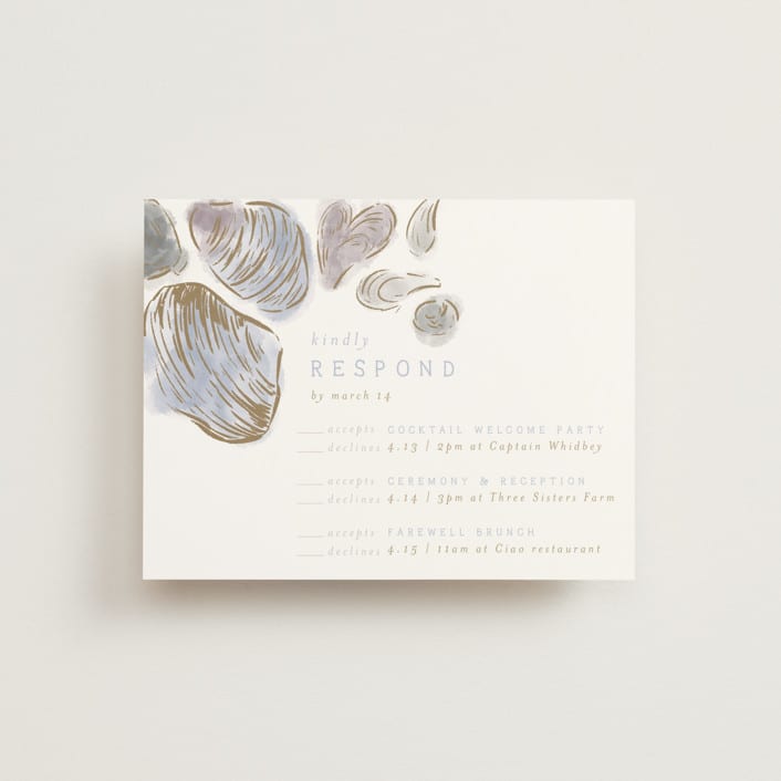 "Rocky Seaside Frame" - Multi-Event RSVP Cards in Ocean by Shiny Penny Studio - Front