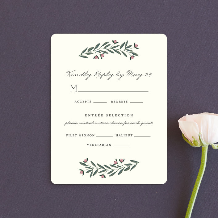 "Wreath of Laurels" - RSVP Cards in Ivory by Chris Griffith - Front