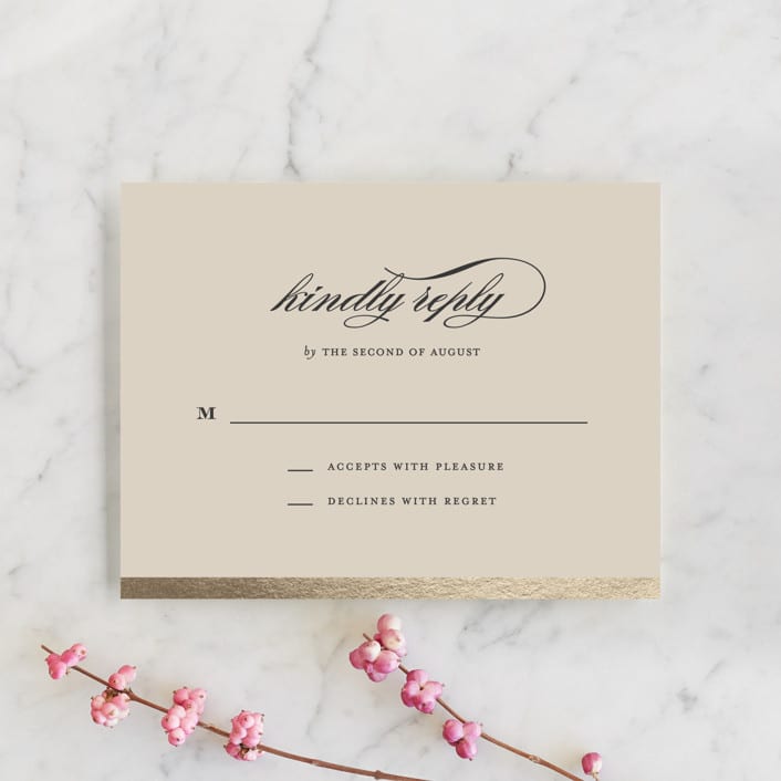 "Dashing" - RSVP Cards in Charcoal by Sara Hicks Malone - Front