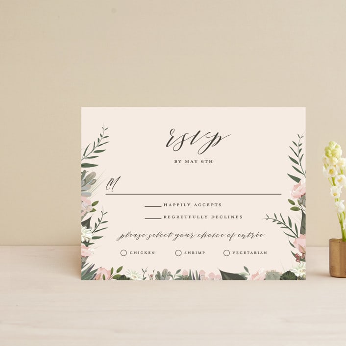 "Sahara" - RSVP Cards in Carnation by Susan Moyal - Front
