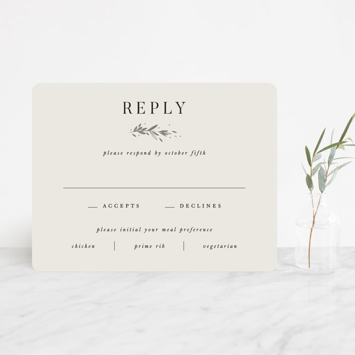 "Encircled Wreath" - RSVP Cards in Fog by Robert and Stella - Front