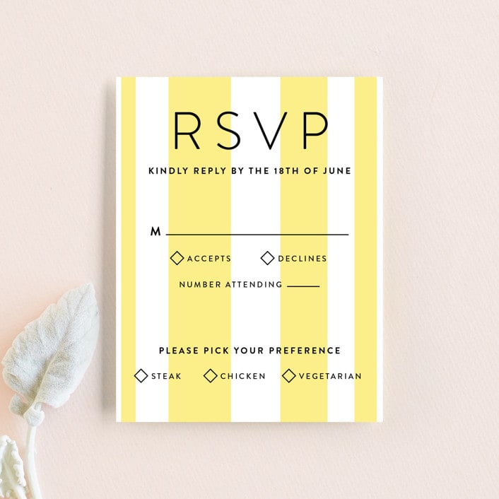"Direction" - RSVP Cards in Lemon by Owl and Toad - Front