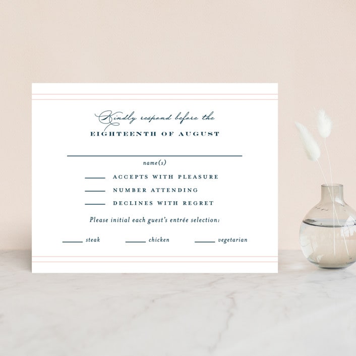 "Structured Charm" - RSVP Cards in Midnight by Kimberly FitzSimons - Front