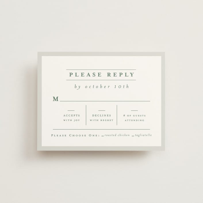"Blue Ridge" - RSVP Cards in Pine by Amy Kross - Front