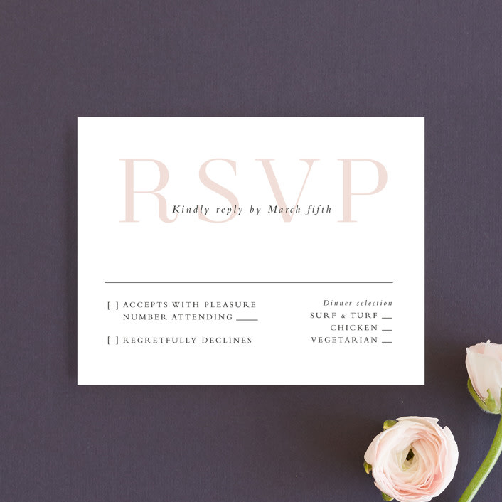 "over and over" - RSVP Cards in Soft Peach by Lea Delaveris - Front